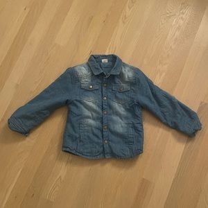 EGG by Susan Lazar Girls Sherpa Lined Chambray Shirt